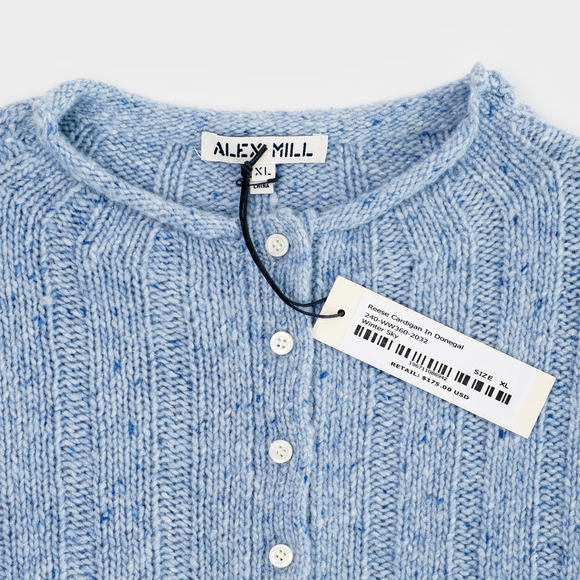 NWT ALEX MILL Reese Merino Wool Blend Cardigan Sweater Blue $175 - Size XL - Picture 5 of 10